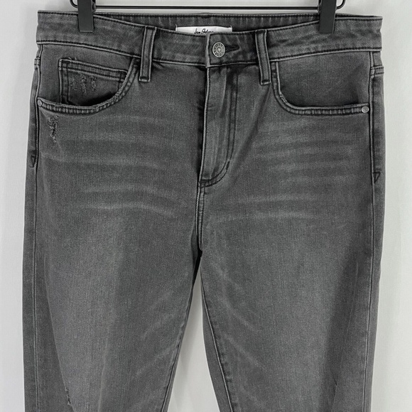 New Sam Edelman High Rise Ripped Stiletto Straight Leg Jeans Xtna Grey Size 30 - Picture 6 of 16